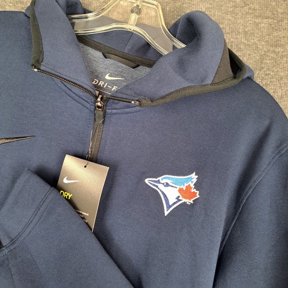 Nike Hoodie Men Large Navy Toronto Blue Jays Full Zip Dri-FIT 930561-419